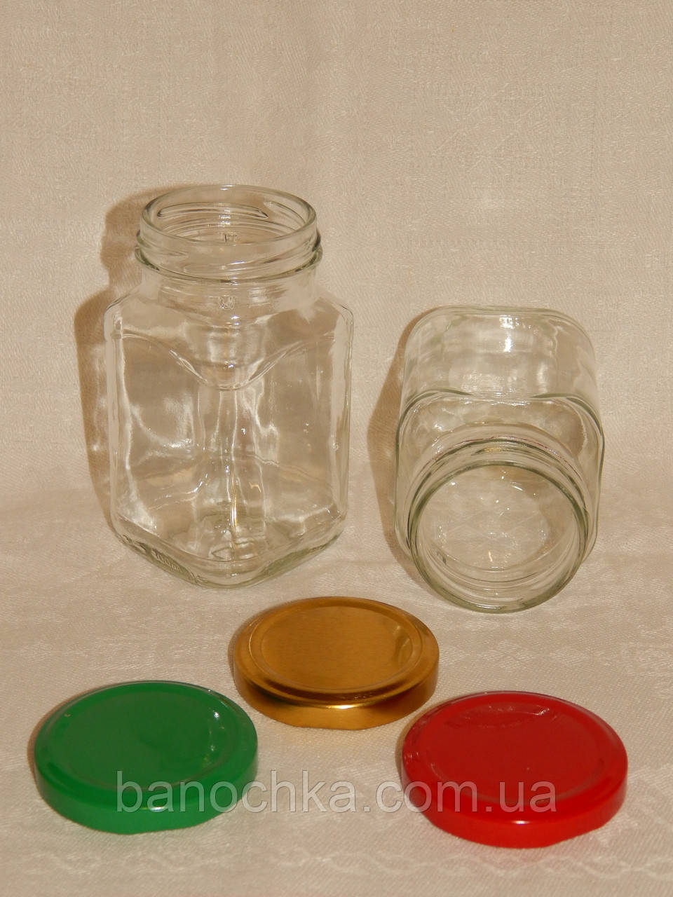 Банка скляна 300 мл (твіст 58) Кубик (24 штуки в упковці)