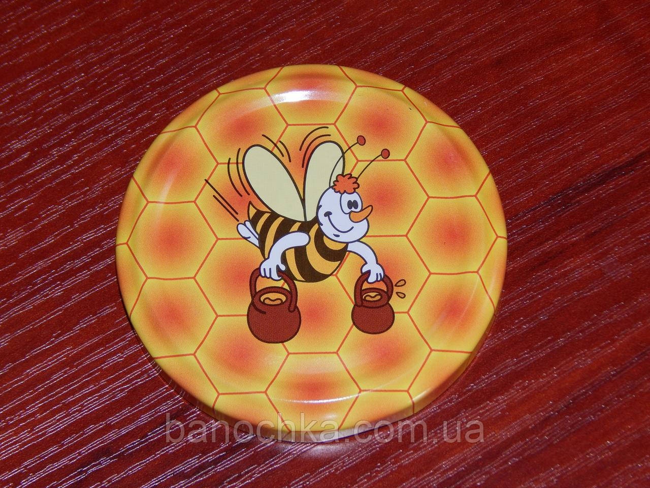 Кришка закаточна твіст-офф розмір 82 мм бджілка з відрами