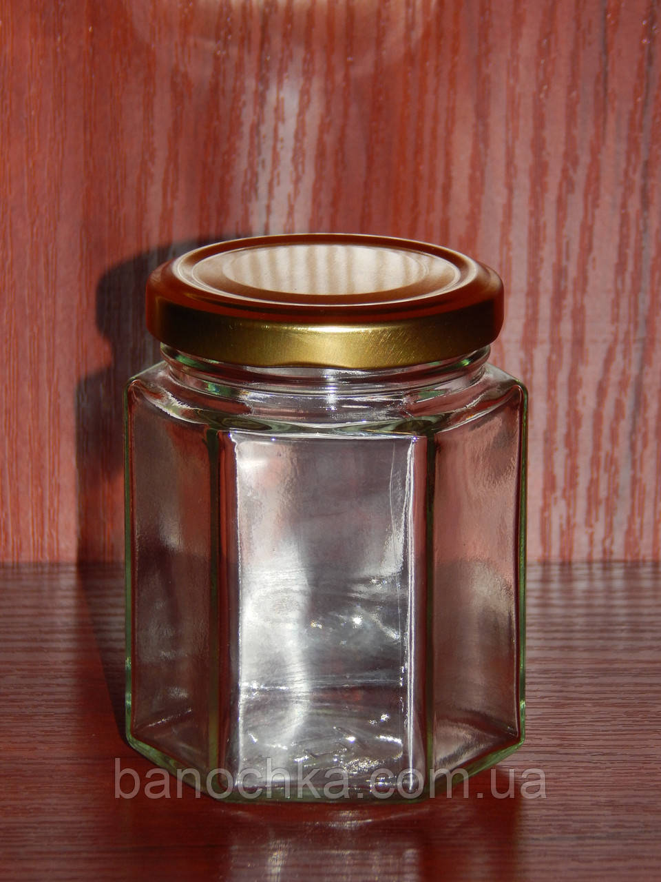 Банка скляна 196 мл з горловиною твіст 58 Шестигранник (24 штуки в упаковці)