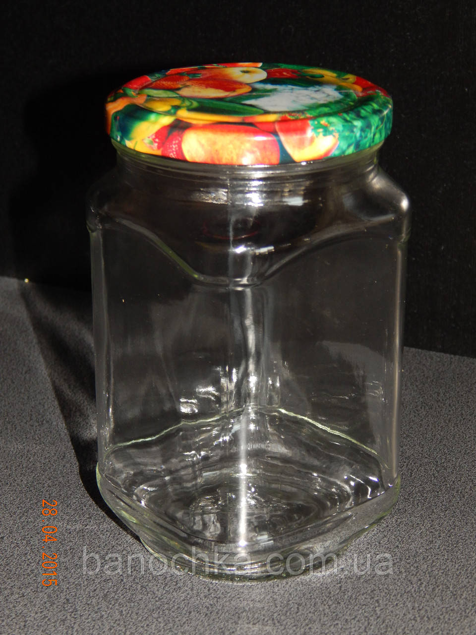 Банка скляна 720 мл з горловиною твіст 82 Кубик (12 штук в упаковці)