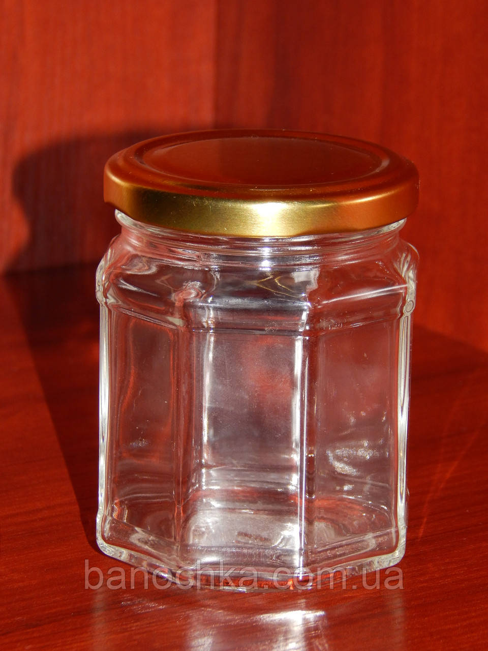 Банка скляна 229 мл з горловиною твіст 63 мм восьмигранна (24 штуки в упаковці)