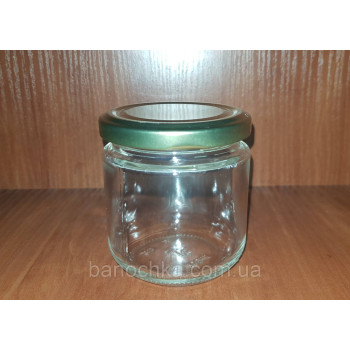 Банка скляна 200 мл із кришкою золото ТО 66 мм (24 штуки)