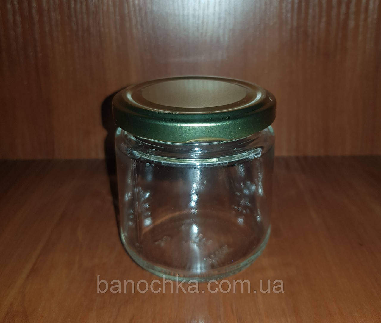 Банка скляна 200 мл із кришкою золото ТО 66 мм (24 штуки)