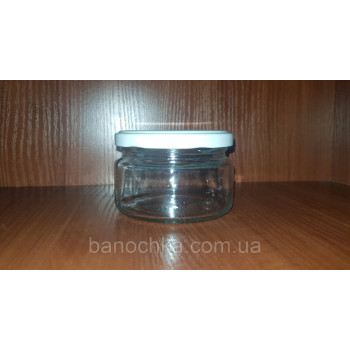 Банка скло 250 мл з білою кришкою 82 мм (15 штук)