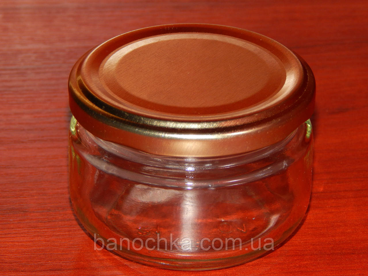 Банка скляна 100 мл з кришкою золото 66 мм (24 штуки)