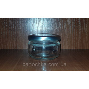 Банка скляна 100 мл із сріблястою кришкою 66 мм (24 штуки)