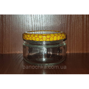 Банка скляна 100 мл з медовою кришкою 66 мм (24 штуки)