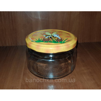 Банка скло 250 мл з медовою кришкою ТО 82 (15 штук)