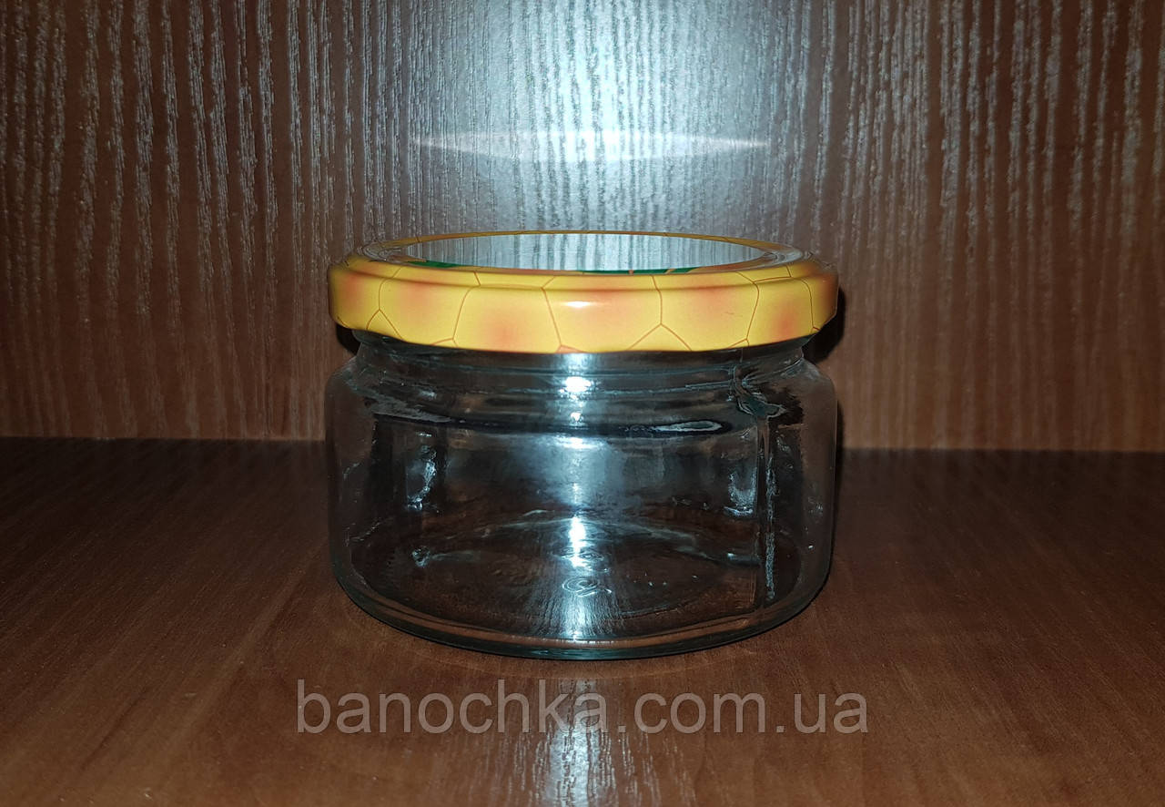 Банка скло 250 мл з медовою кришкою ТО 82 (15 штук)