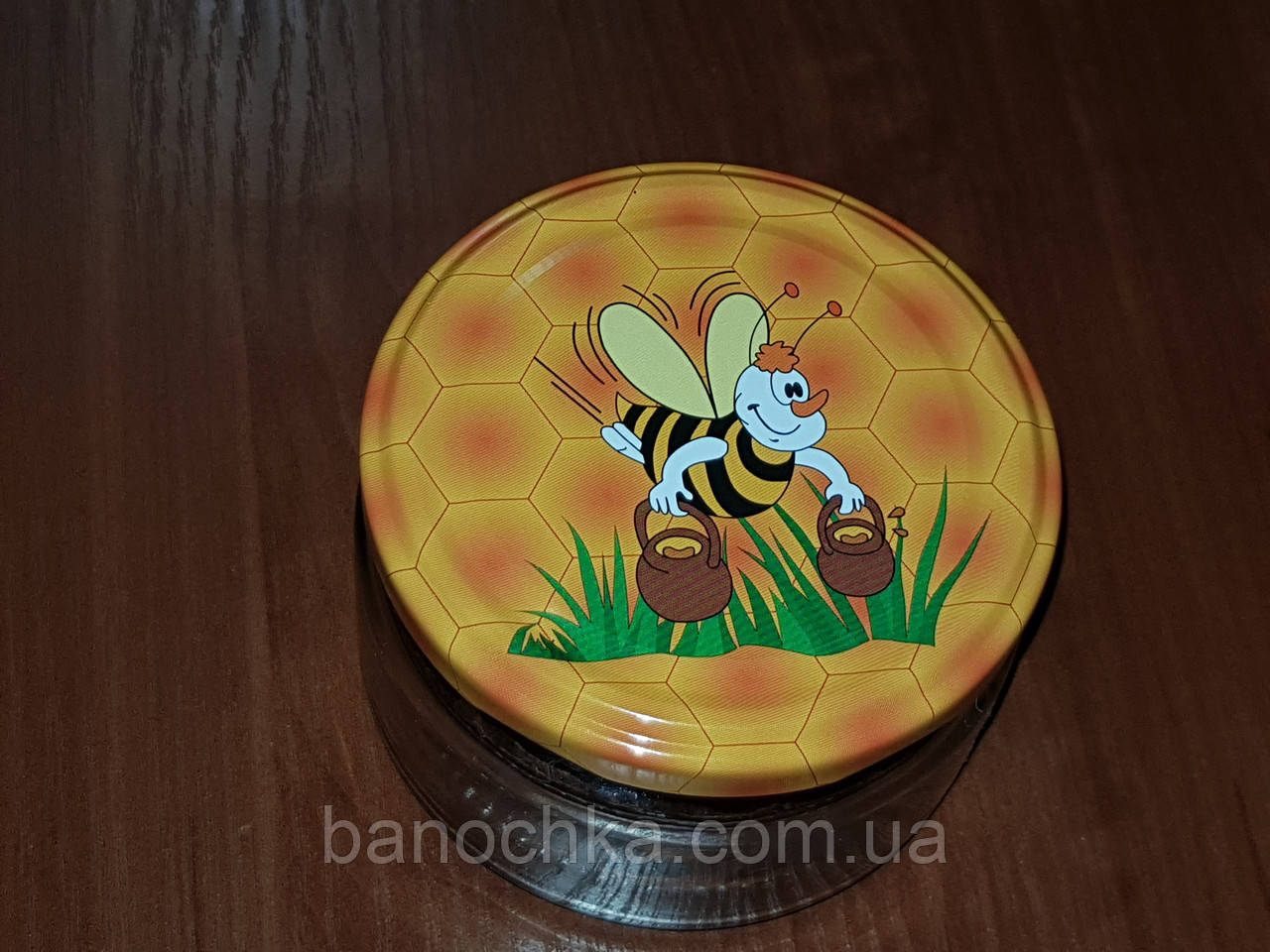 Банка скло 250 мл з медовою кришкою ТО 82 (15 штук)