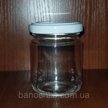 Банка скляна 100 мл з білою кришкою 53 мм (40 штук)