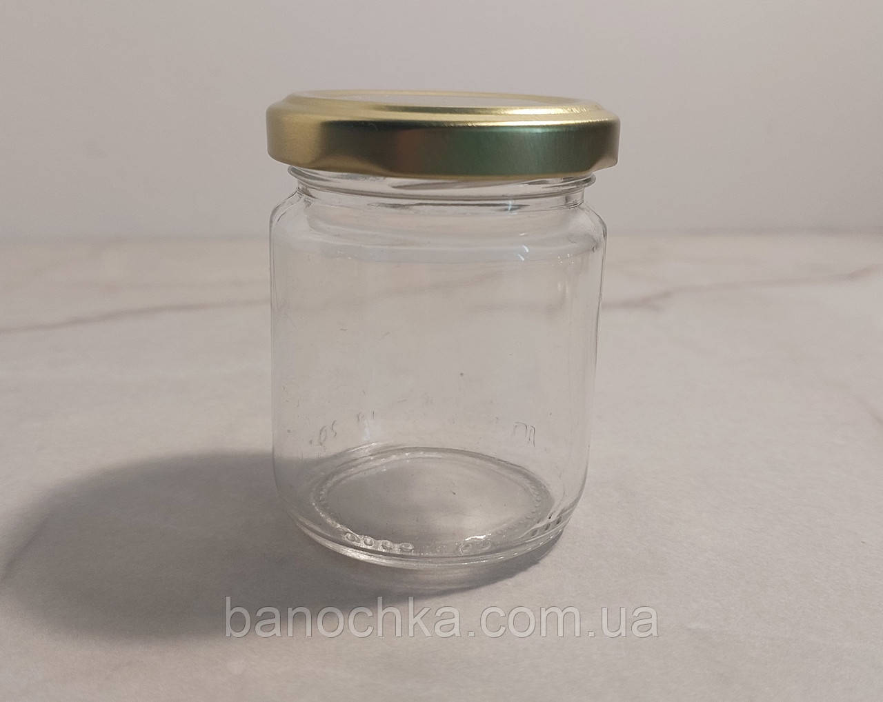 Банка склянна 100 мл з золотистою кришкою 53 мм (40 штук)