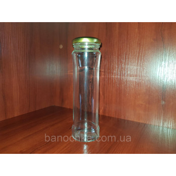 Банка скляна 212 мл із золотистою кришкою 48 мм HAUT (30 штук)