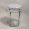 Банка скляна 280 мл шестигранна з білою кришкою 63 мм (20 штук)