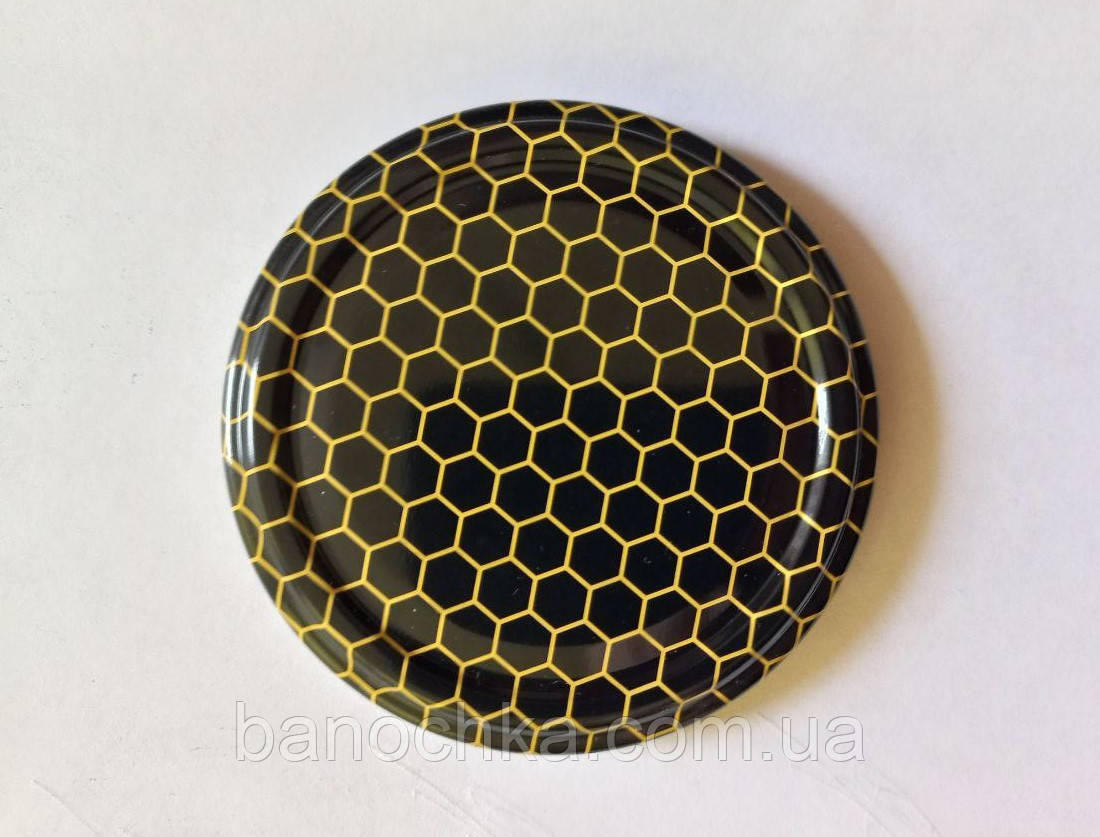 Кришка закаточна твіст-офф 70 мм чорна соти