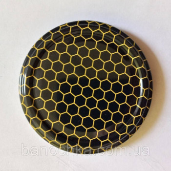 Кришка закаточна твіст-офф 70 мм чорна соти