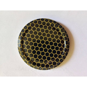 Кришка закаточна твіст-офф 70 мм чорна соти