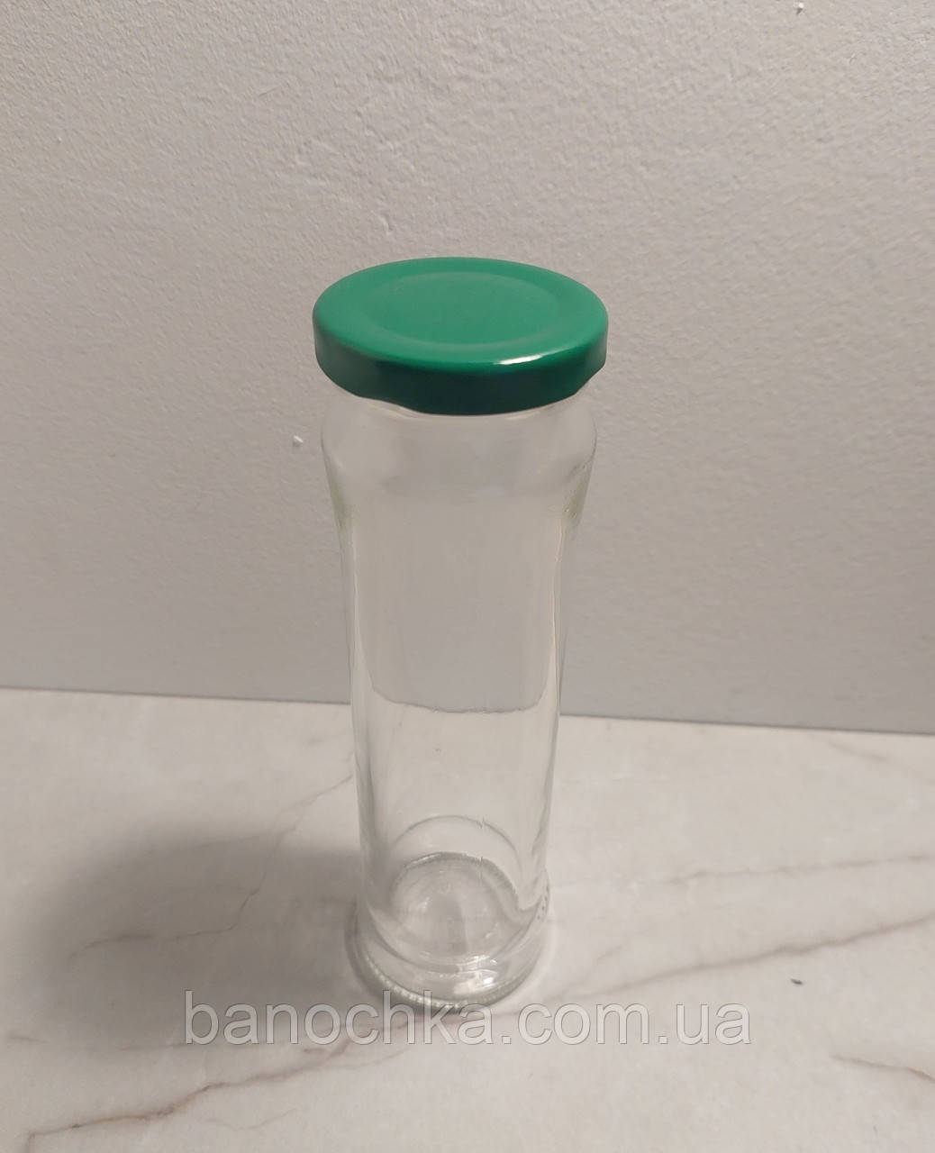 Банка скляна 212 мл із зеленою кришкою 48 мм HAUT (30 штук)