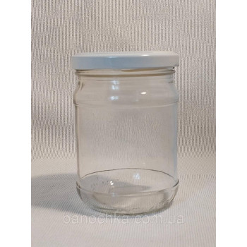 Банка скляна 250 мл з білою кришкою 66 мм (24 штуки)
