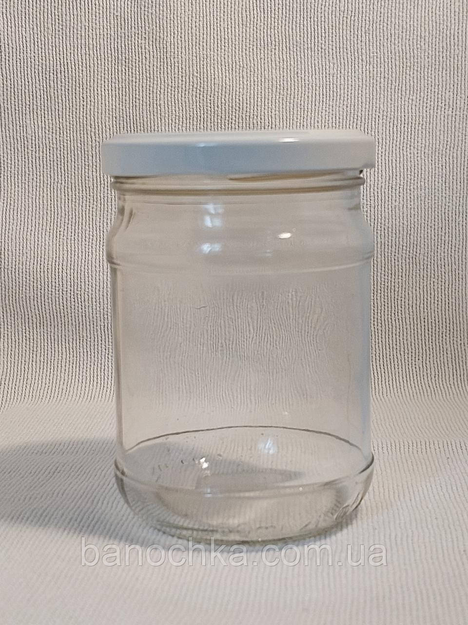 Банка скляна 250 мл з білою кришкою 66 мм (24 штуки)