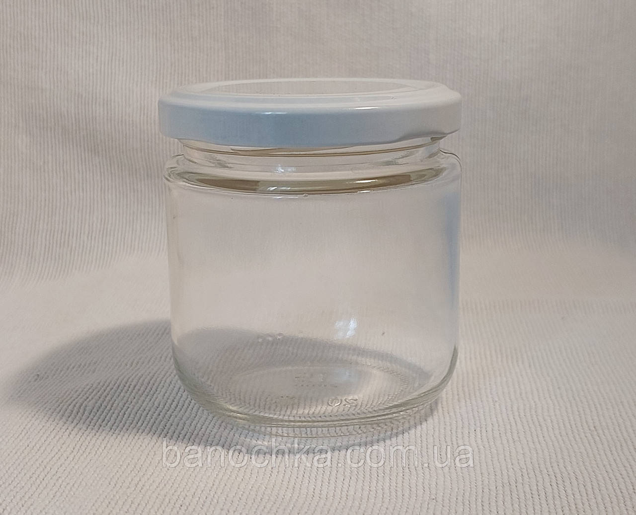 Банка скляна 200 мл з білою кришкою ТО 66 (24 штуки)
