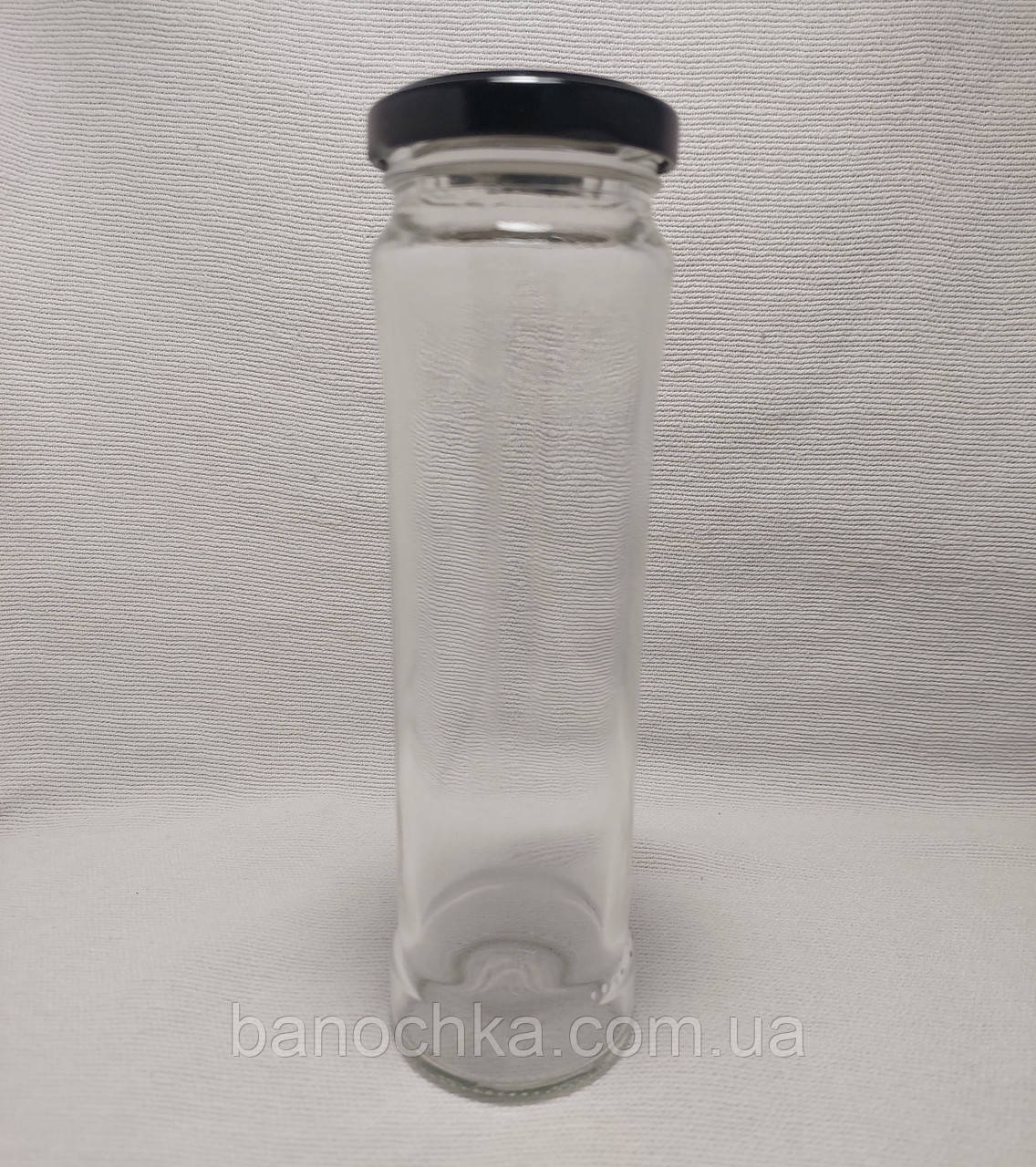 Банка скляна 212 мл з чорною кришкою 48 мм HAUT (30 штук)