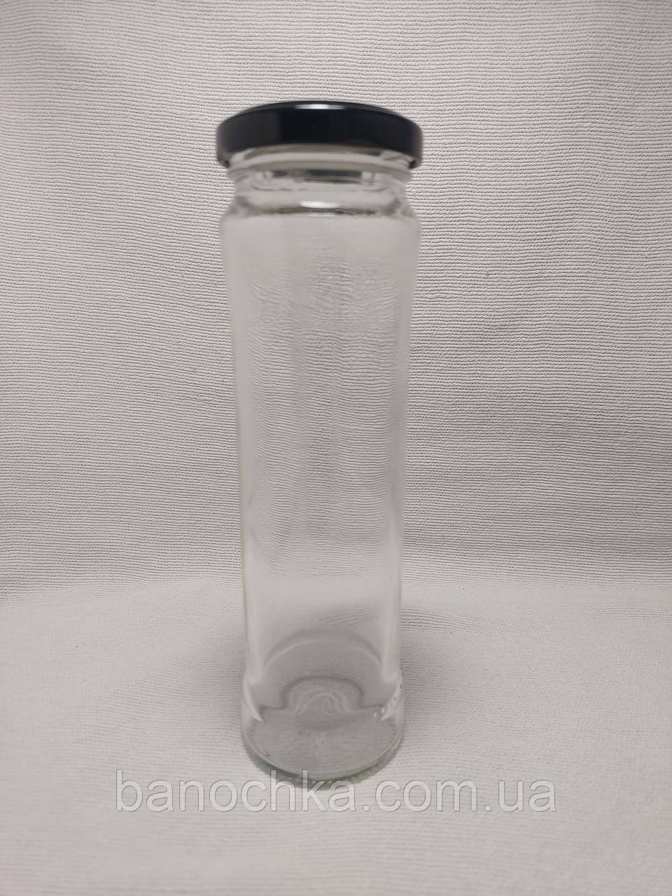 Банка скляна 212 мл з чорною кришкою 48 мм HAUT (30 штук)