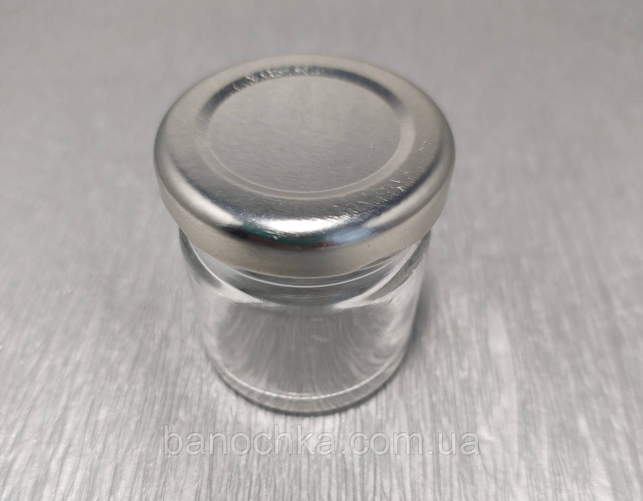 Банка скляна 42 мл із сріблястою кришкою 43 мм (24 штуки)