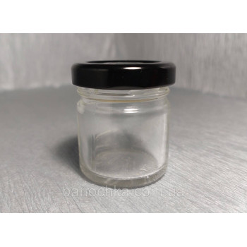 Банка скляна 42 мл з чорною кришкою 43 мм (24 штуки)