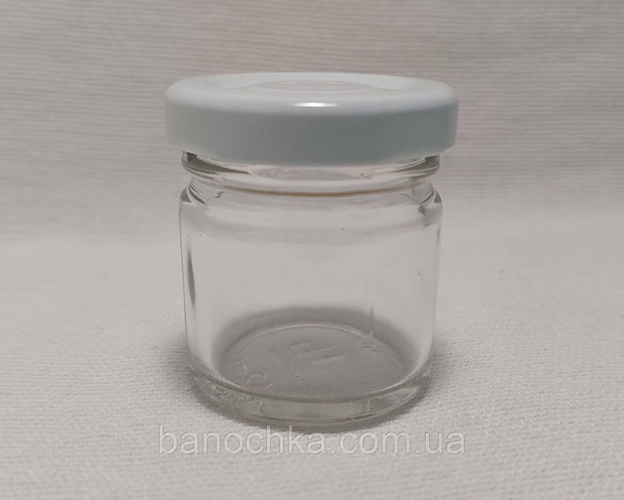 Банка скляна 42 мл з білою кришкою 43 мм (24 штуки)