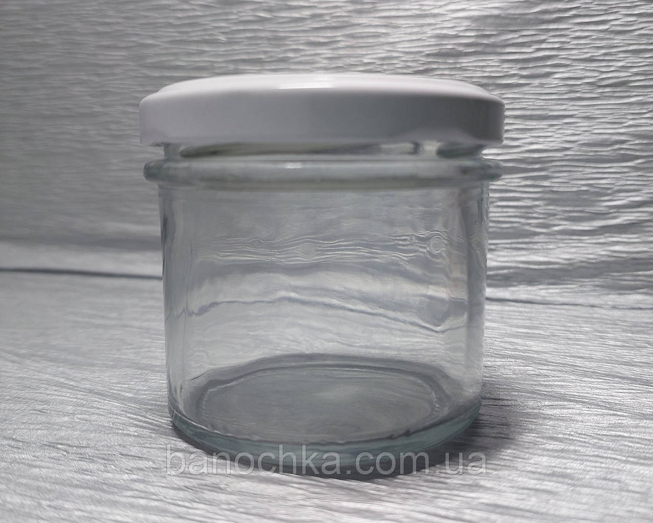 Банка скляна 135 мл з білою кришкою 63 мм (25 штук)