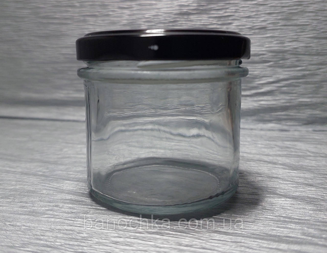 Банка скляна 135 мл з чорною кришкою 63 мм (25 штук)